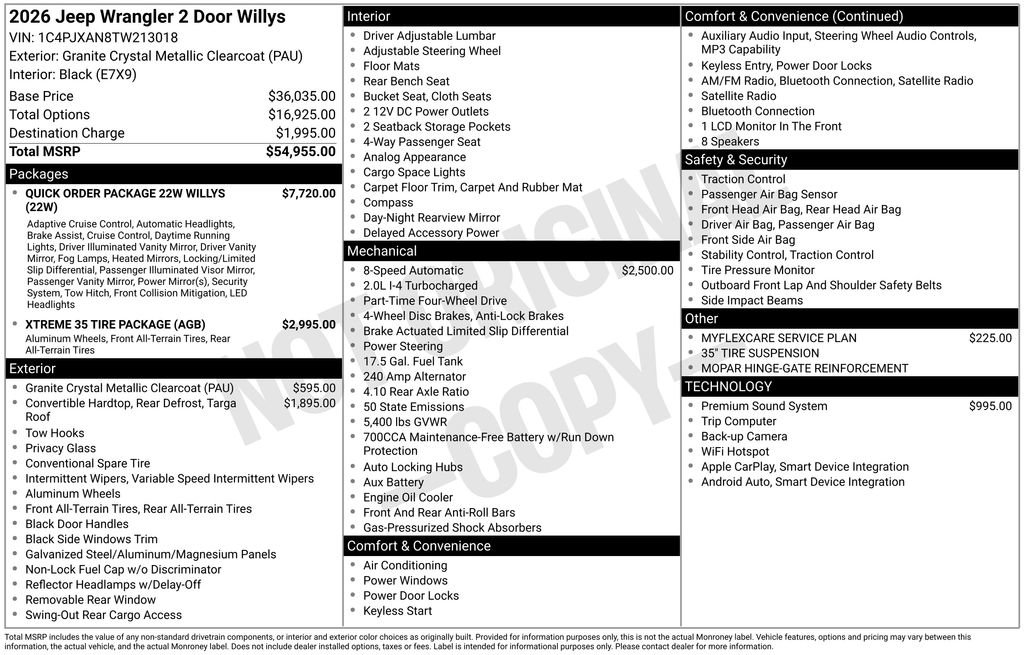 New 2026 Jeep Wrangler Sport AWD/4WD image 30