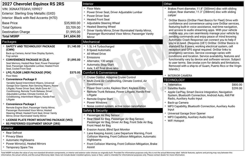 New 2027 Chevrolet Equinox RS w/ Safety and Technology Package AWD/4WD image 44