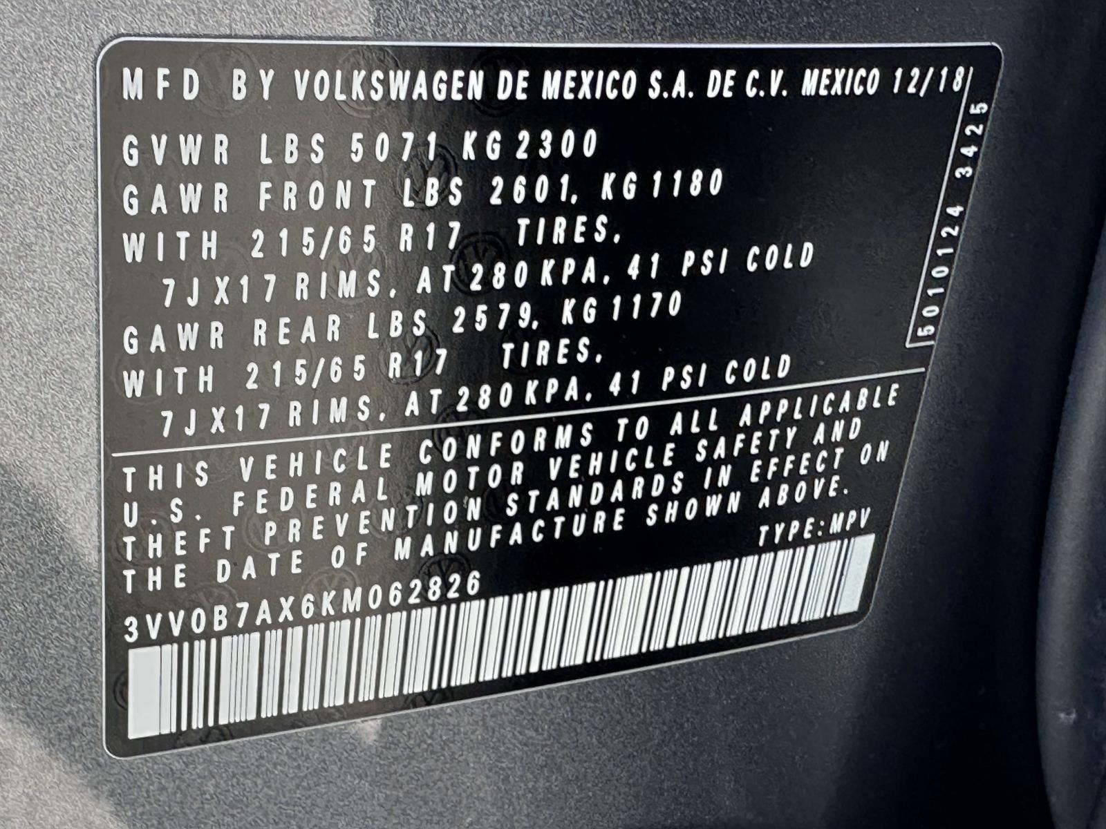 Used 2019 Volkswagen Tiguan S w/ Driver Assistance Package image 32