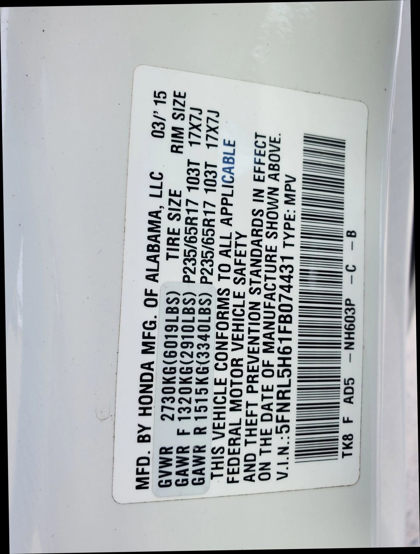 Used 2015 Honda Odyssey EX-L image 54