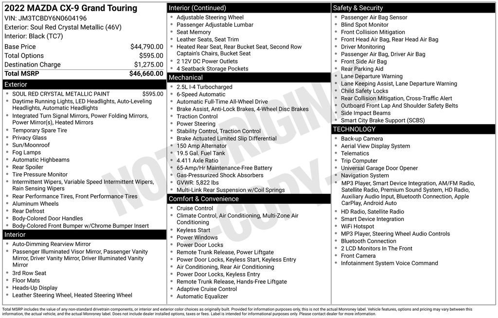 Certified 2022 MAZDA CX-9 Grand Touring AWD/4WD image 12