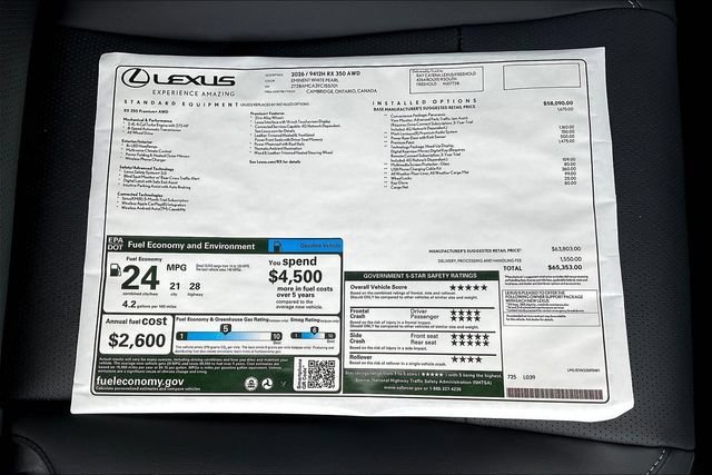 New 2026 Lexus RX 350 AWD image 14