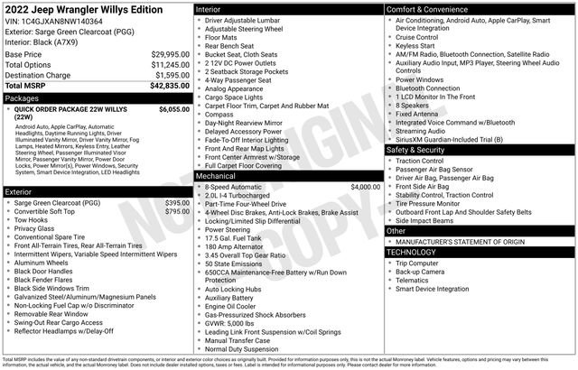 Used 2022 Jeep Wrangler Willys image 10