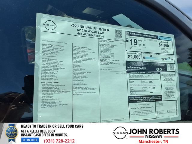 New 2026 Nissan Frontier SV w/ Tow Package AWD/4WD image 19