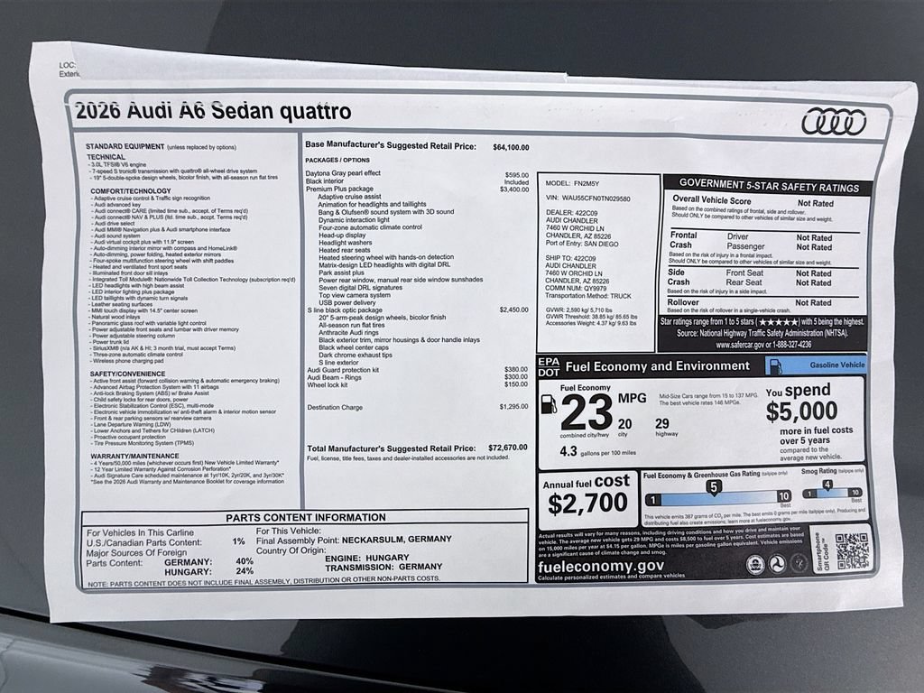 Used 2026 Audi A6 Premium Plus AWD/4WD image 9