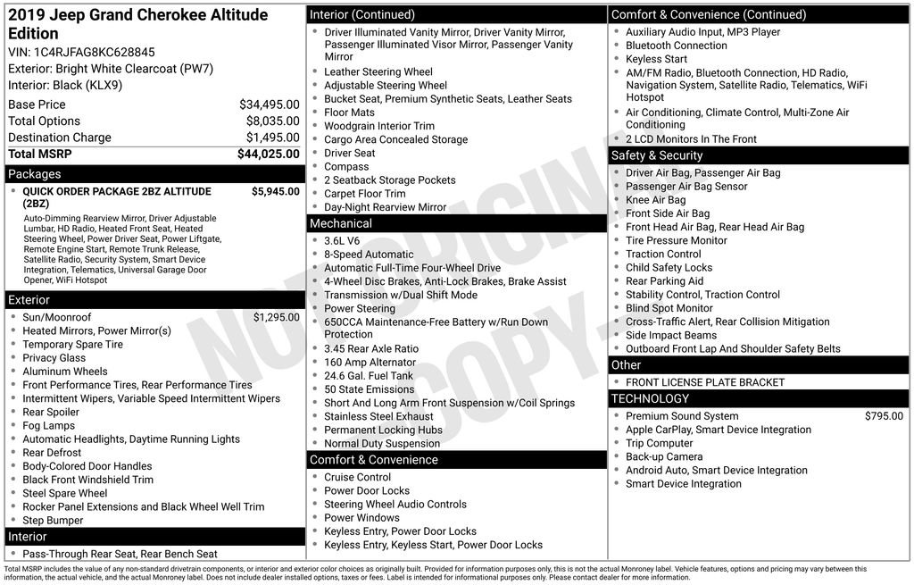 Used 2019 Jeep Grand Cherokee Altitude image 7