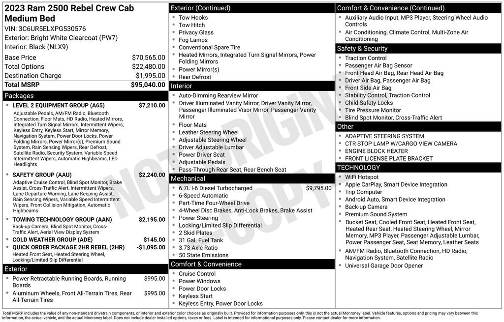 Certified 2023 RAM 2500 Rebel w/ Level 2 Equipment Group image 50
