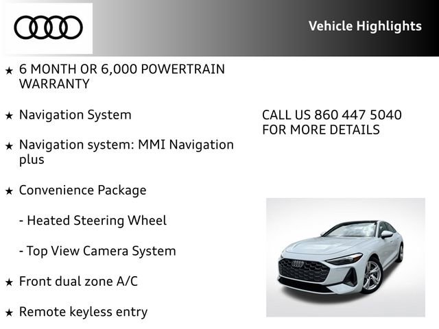 Certified 2025 Audi A5 2.0T Premium w/ Convenience Package AWD/4WD image 15