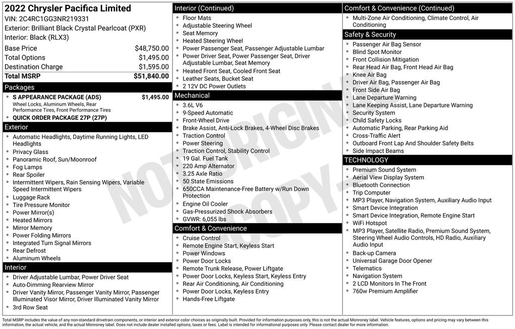 Used 2022 Chrysler Pacifica Limited w/ S Appearance Package FWD image 37