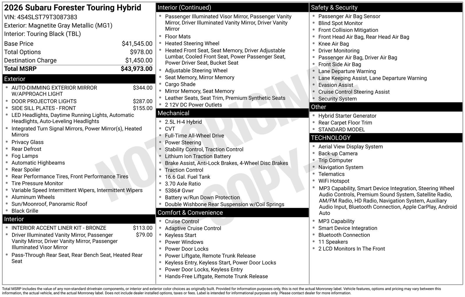Certified 2026 Subaru Forester Touring AWD/4WD image 34