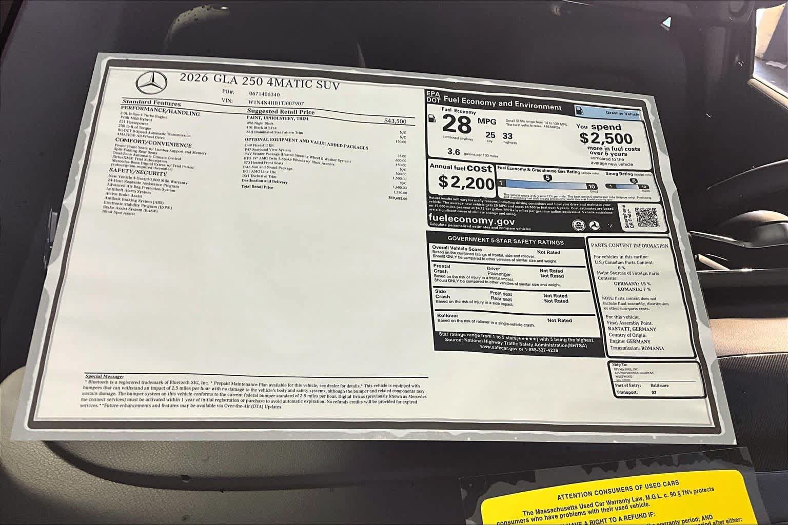 New 2026 Mercedes-Benz GLA 250 4MATIC image 18
