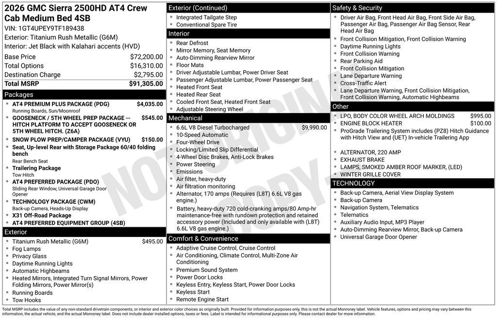 New 2026 GMC Sierra 2500 AT4 w/ AT4 Premium Plus Package AWD/4WD image 37