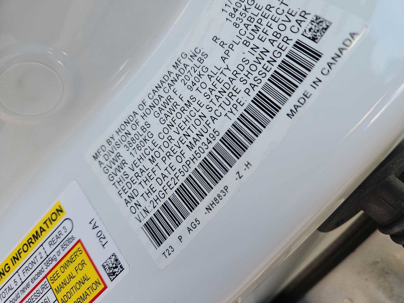 Certified 2023 Honda Civic Sport image 7