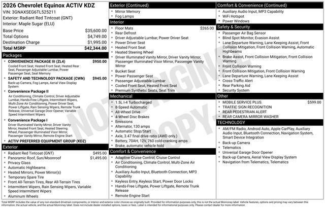 New 2026 Chevrolet Equinox ACTIV w/ Convenience Package III AWD/4WD image 4