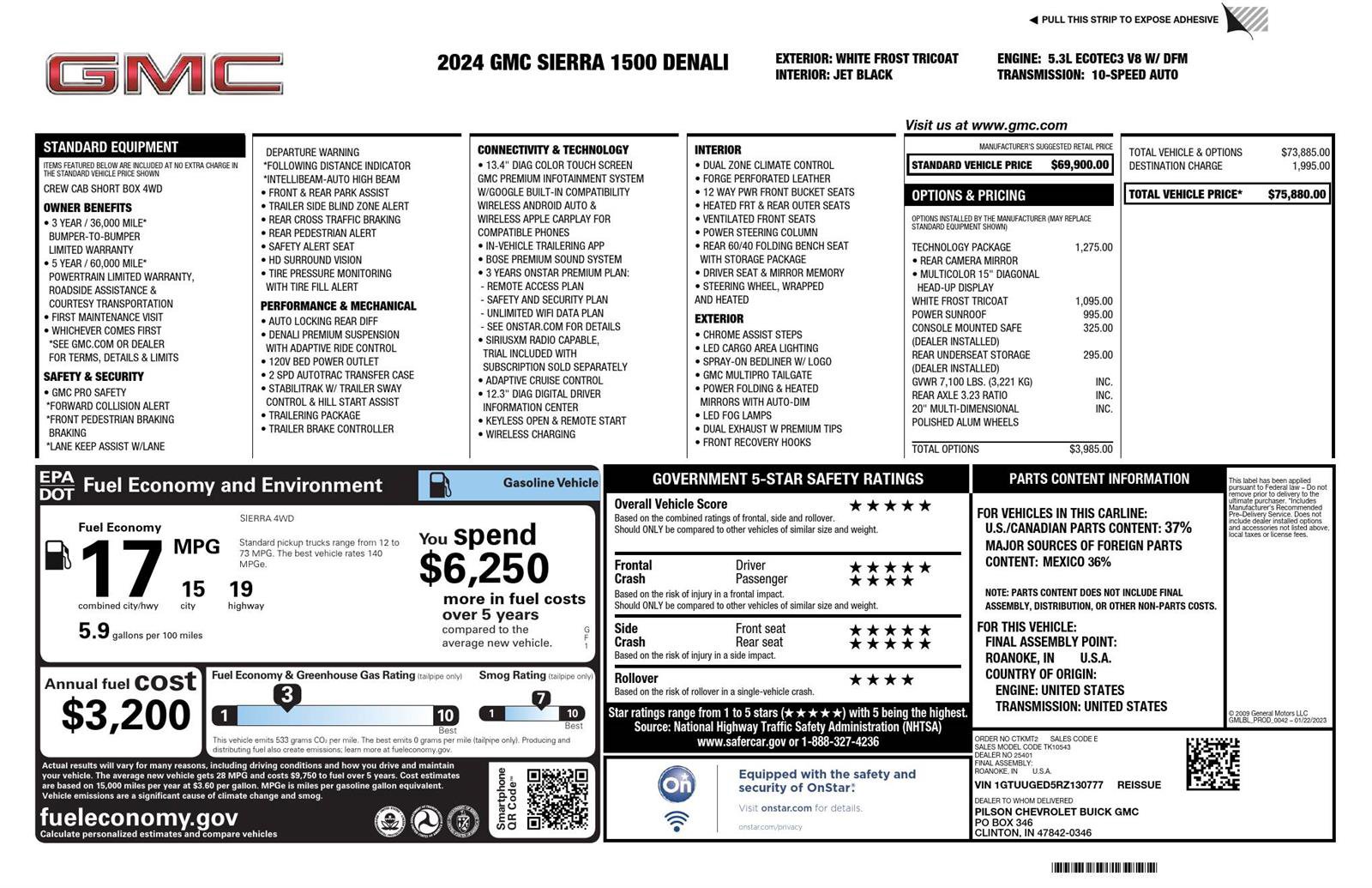 Used 2024 GMC Sierra 1500 Denali w/ Technology Package image 75