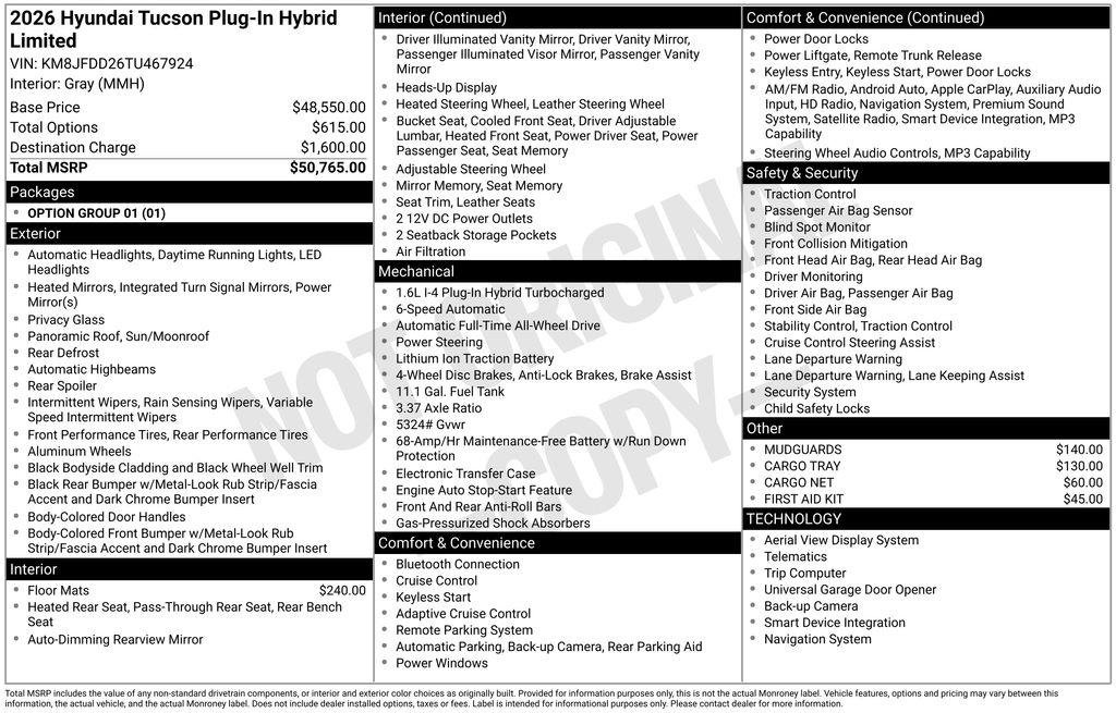 New 2026 Hyundai Tucson Limited AWD/4WD image 16