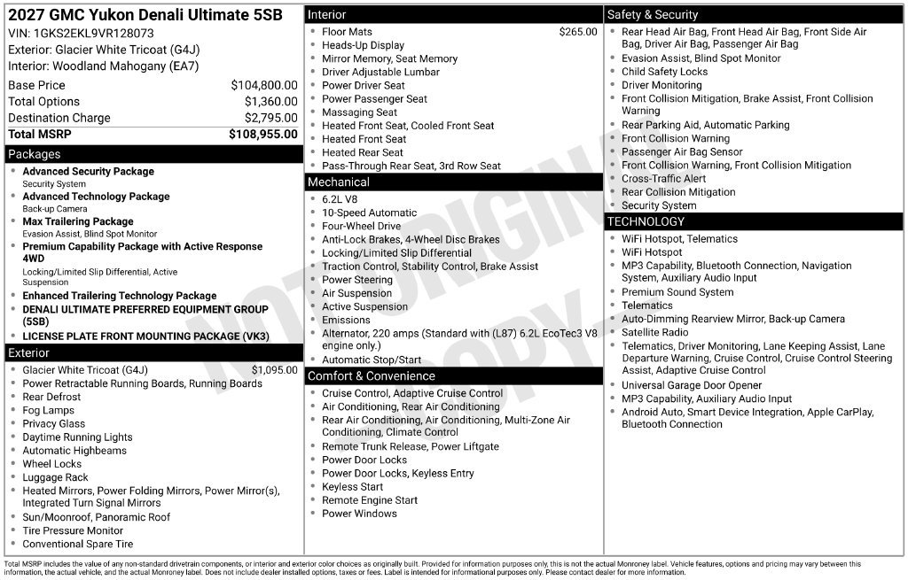New 2027 GMC Yukon Denali Ultimate AWD/4WD image 2