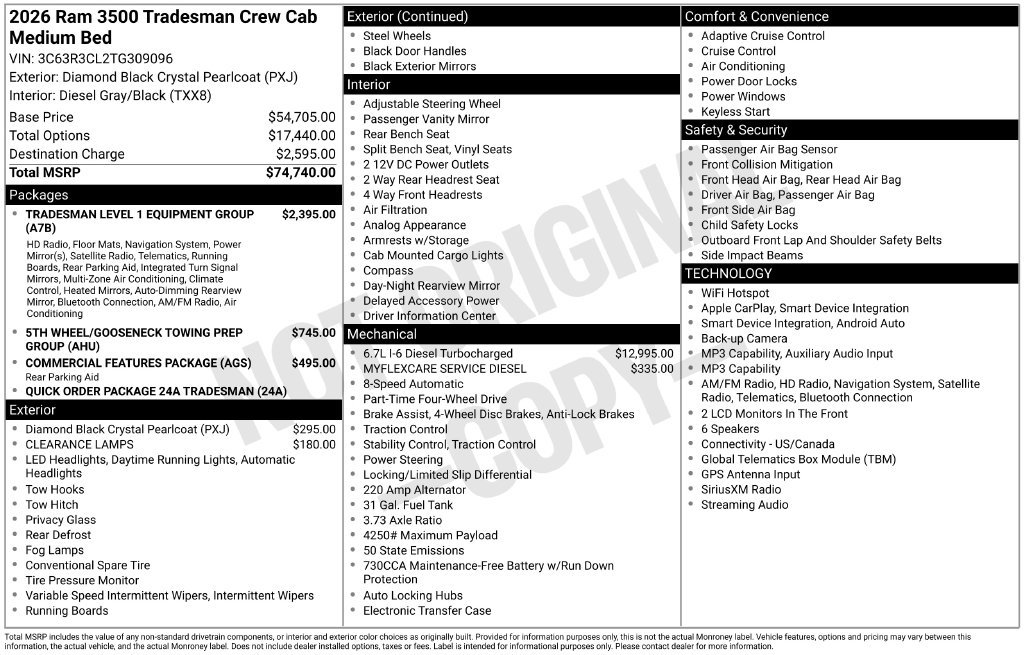 New 2026 RAM 3500 Tradesman AWD/4WD image 5