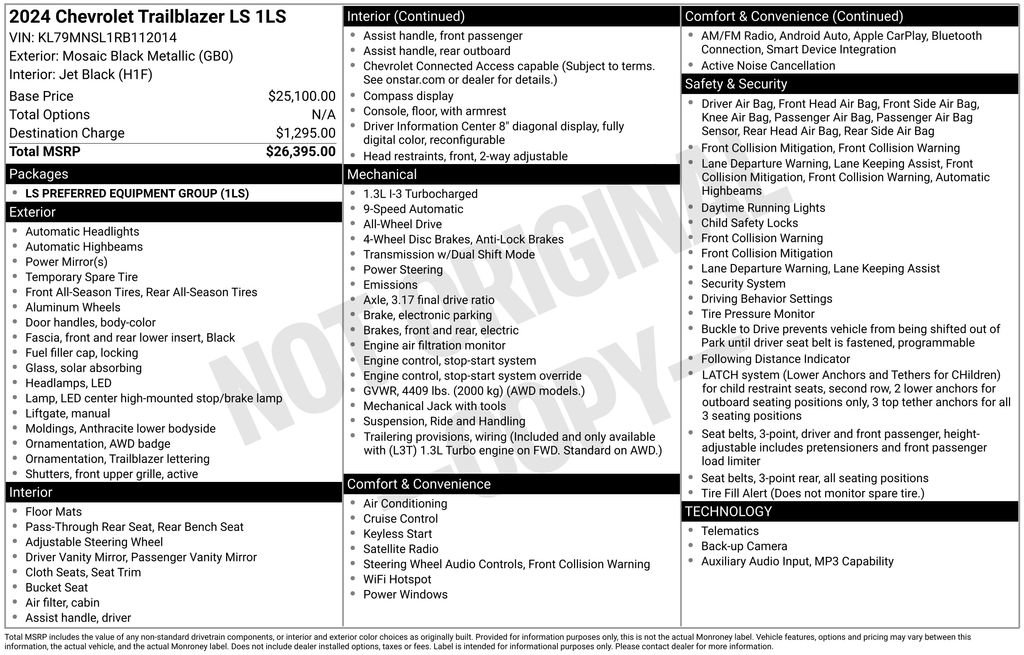Used 2024 Chevrolet TrailBlazer LS AWD/4WD image 23
