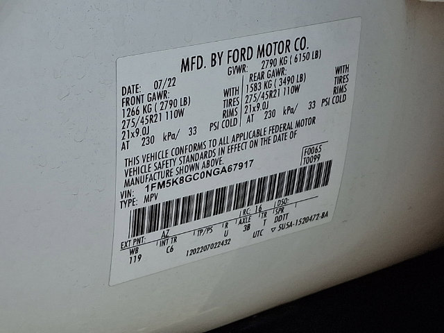 Certified 2022 Ford Explorer ST w/ Equipment Group 401A AWD/4WD image 29