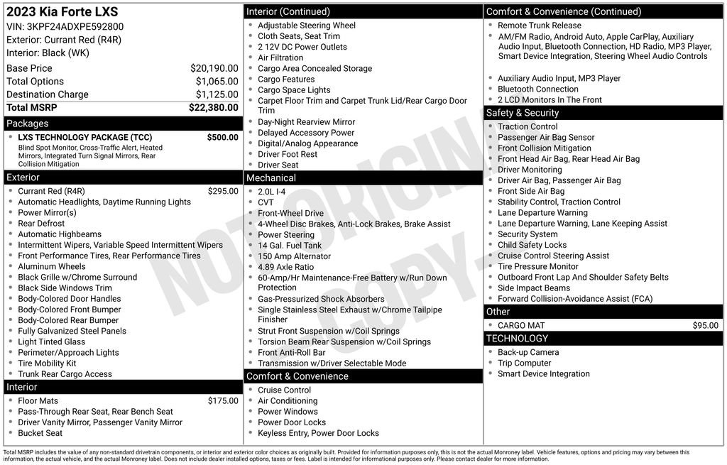 Certified 2023 Kia Forte LXS w/ LXS Technology Package FWD image 27