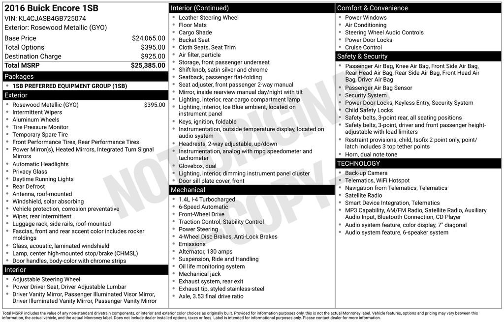 Used 2016 Buick Encore FWD image 24