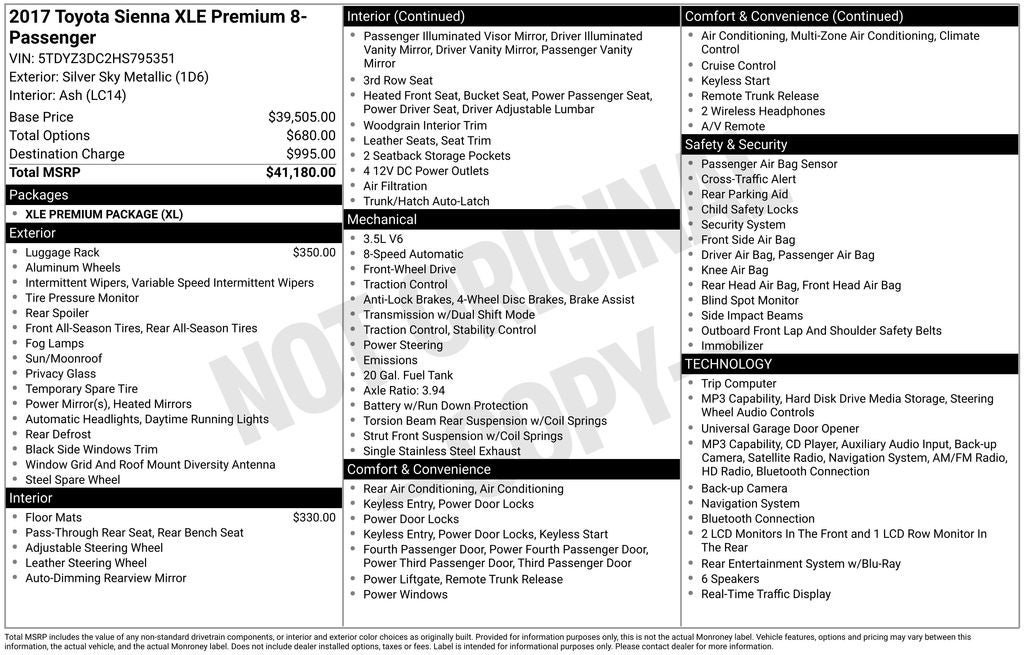Used 2017 Toyota Sienna XLE Premium FWD image 5
