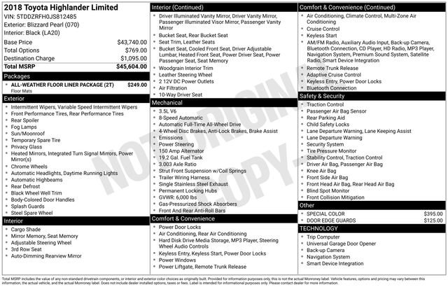 Used 2018 Toyota Highlander Limited image 41