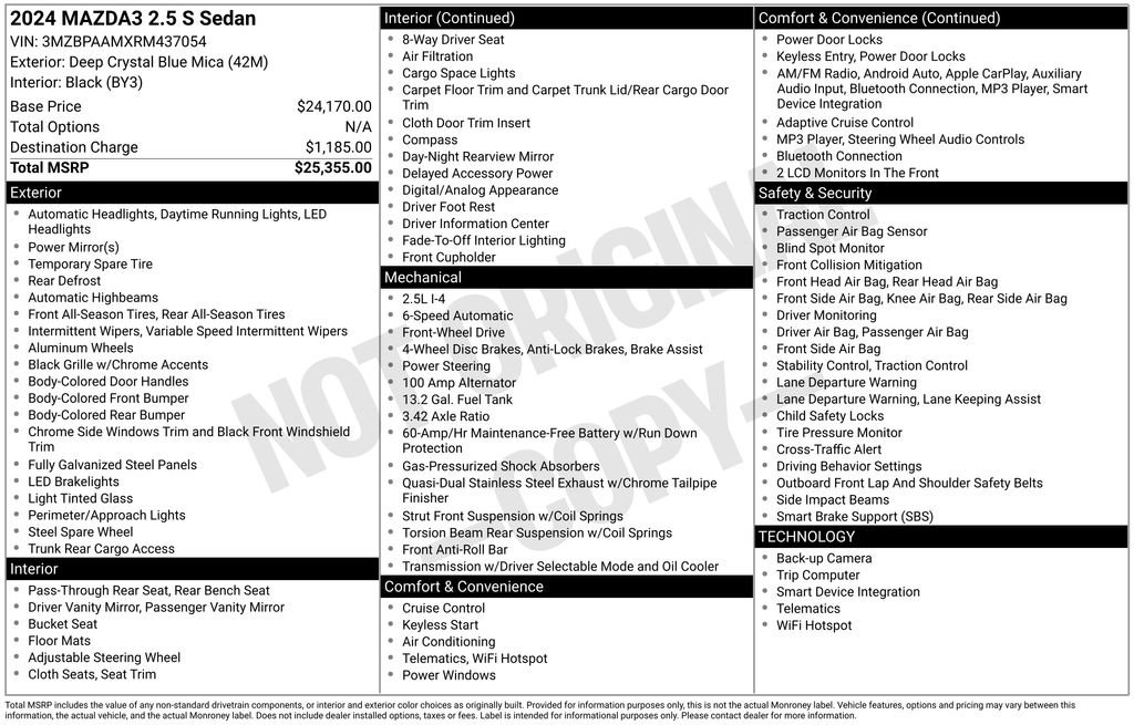 Certified 2024 MAZDA MAZDA3 s image 33