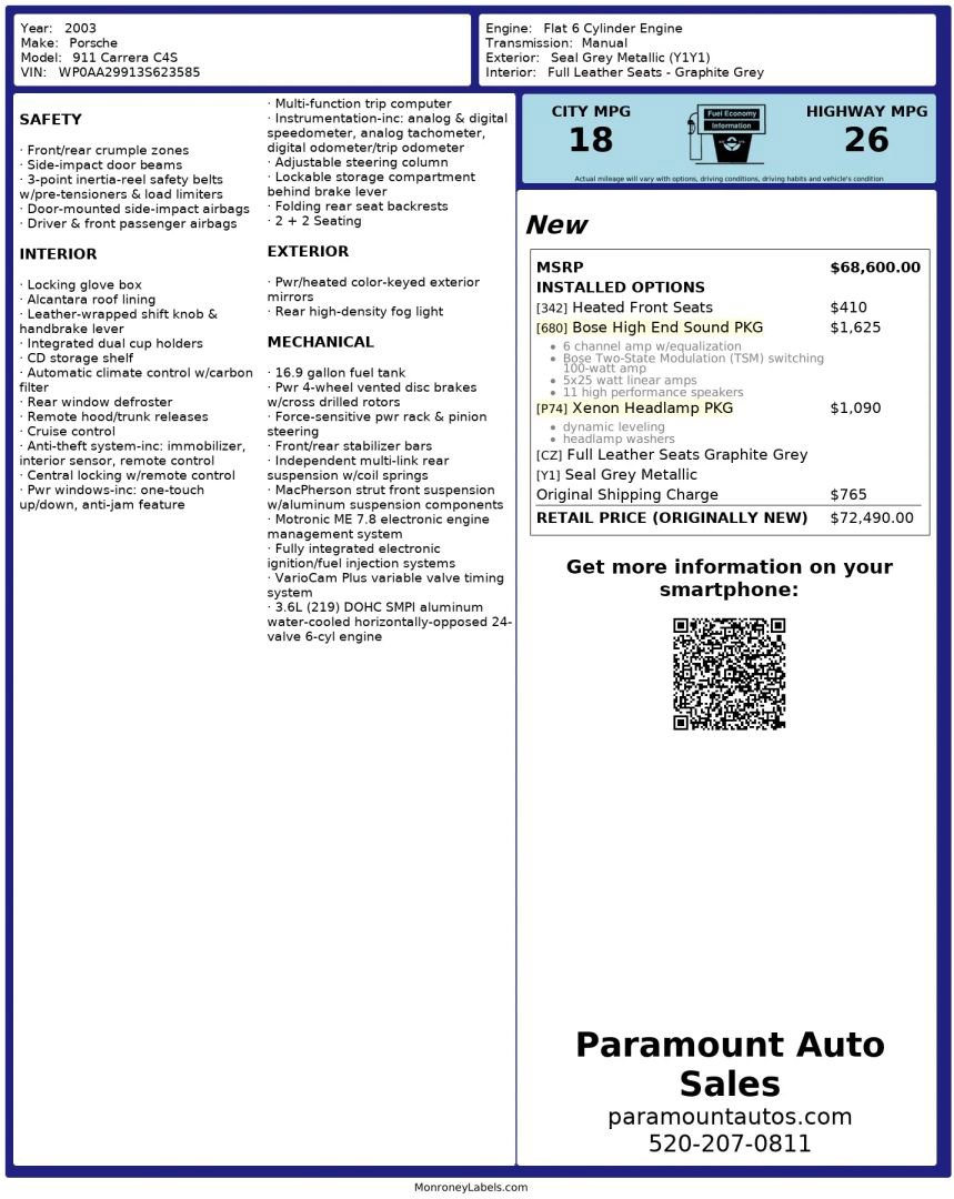 Used 2003 Porsche 911 GT3 RS image 2