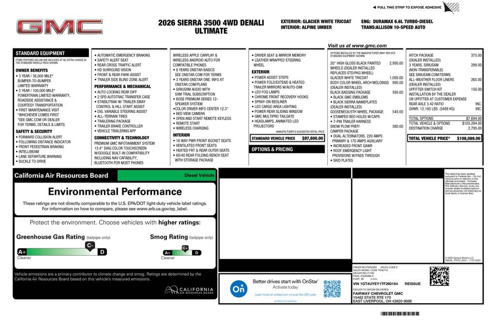 New 2026 GMC Sierra 3500 Denali Ultimate w/ LPO, Black Badging Package AWD/4WD image 4