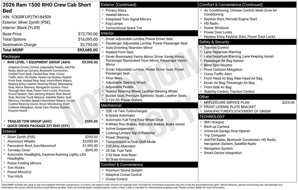 Used 2026 RAM 1500 RHO w/ RHO Level 1 Equipment Group AWD/4WD image 7