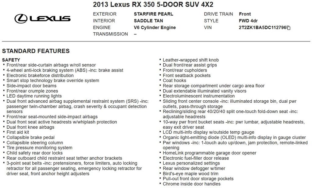 Used 2013 Lexus RX 350 FWD w/ Premium Pkg image 29