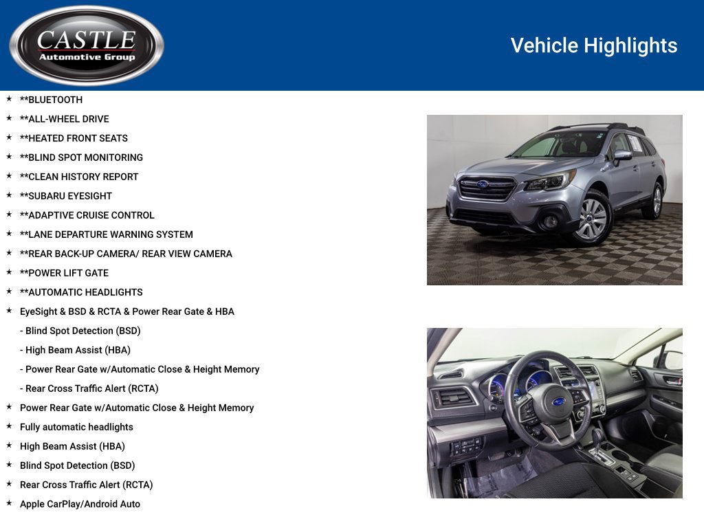 Used 2018 Subaru Outback 2.5i Premium AWD/4WD image 3