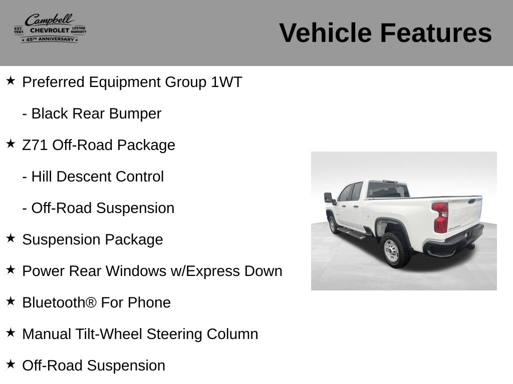 Used 2023 Chevrolet Silverado 2500 W/T w/ WT Fleet Convenience Package AWD/4WD image 16
