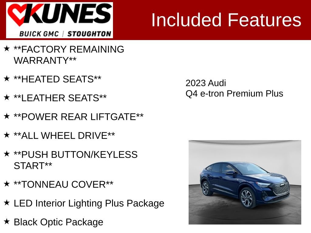 Used 2023 Audi Q4 e-tron Premium Plus w/ Premium Plus AWD/4WD image 3