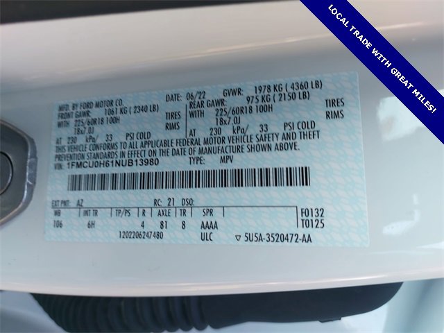 Certified 2022 Ford Escape SEL image 32