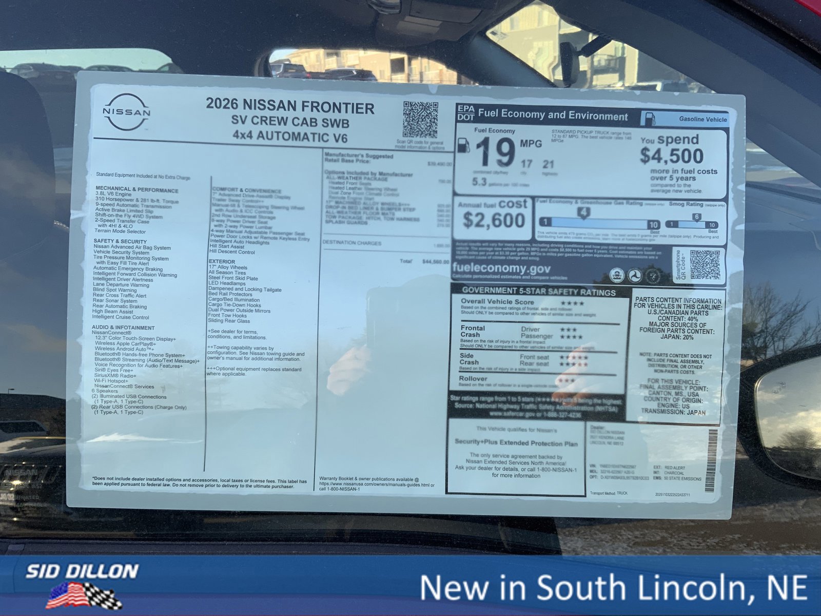 New 2026 Nissan Frontier SV w/ All-Weather Content Package image 13