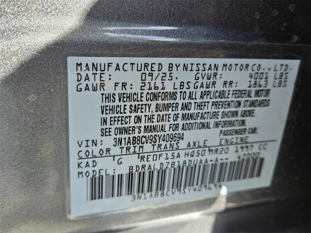 New 2025 Nissan Sentra SV w/ All-Weather Package image 18