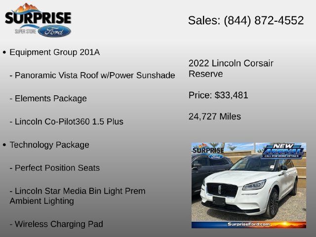 Used 2022 Lincoln Corsair Reserve w/ Equipment Group 201A AWD/4WD image 6