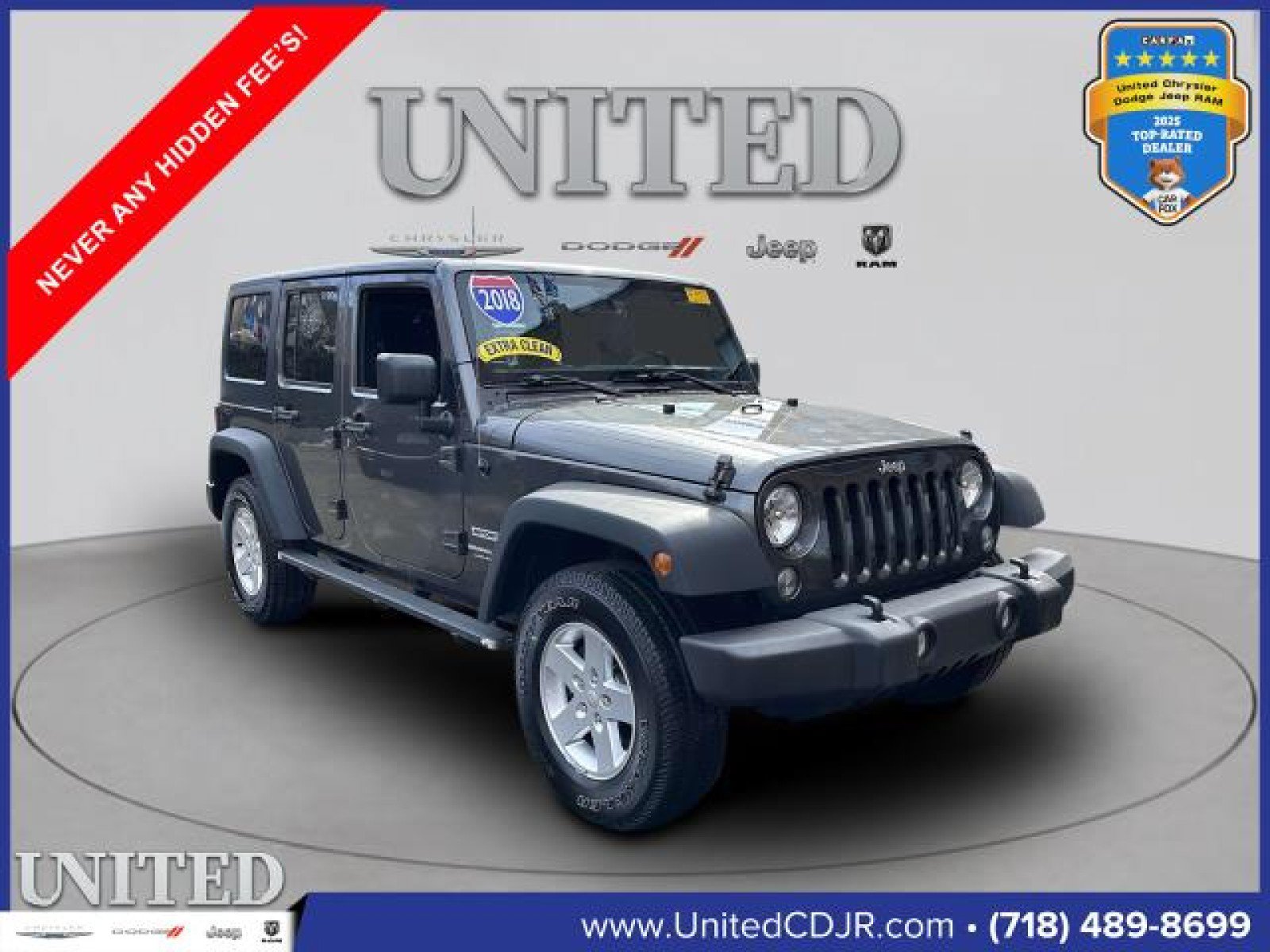 Used 2018 Jeep Wrangler Unlimited Sport S AWD/4WD image 1