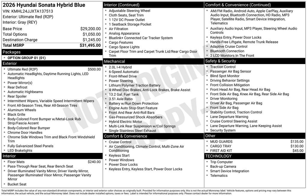 New 2026 Hyundai Sonata Blue image 6