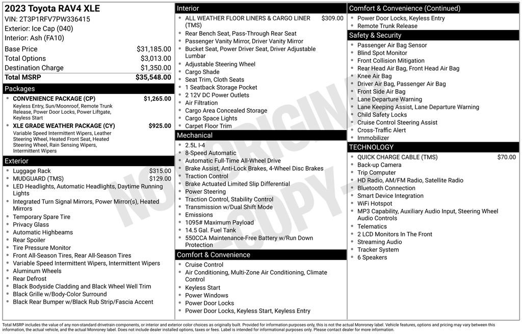Certified 2023 Toyota RAV4 XLE w/ Convenience Package AWD/4WD image 3