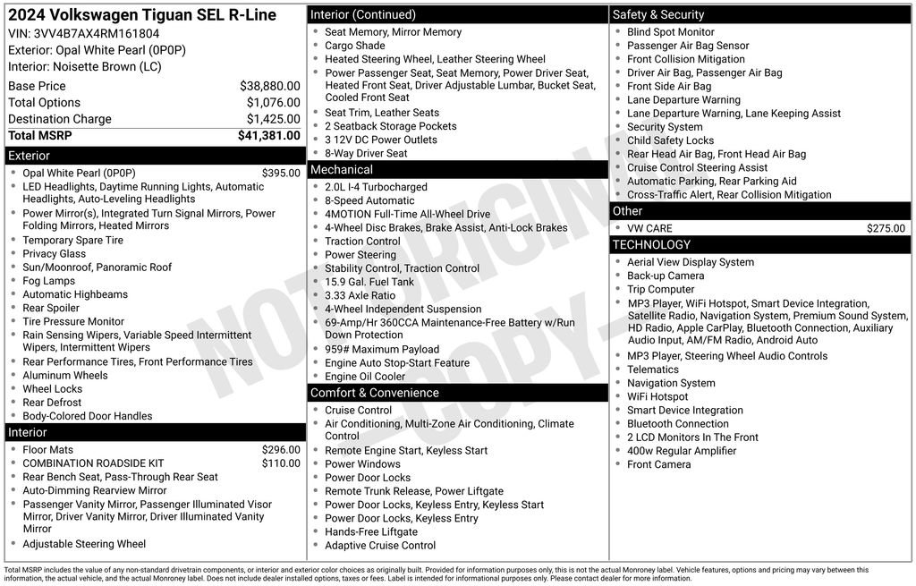 Certified 2024 Volkswagen Tiguan SEL R-Line AWD/4WD image 35