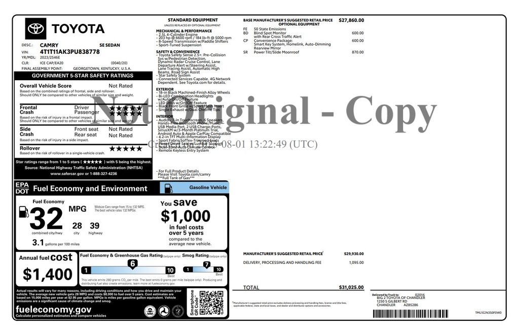 Used 2023 Toyota Camry SE w/ Convenience Package FWD image 3