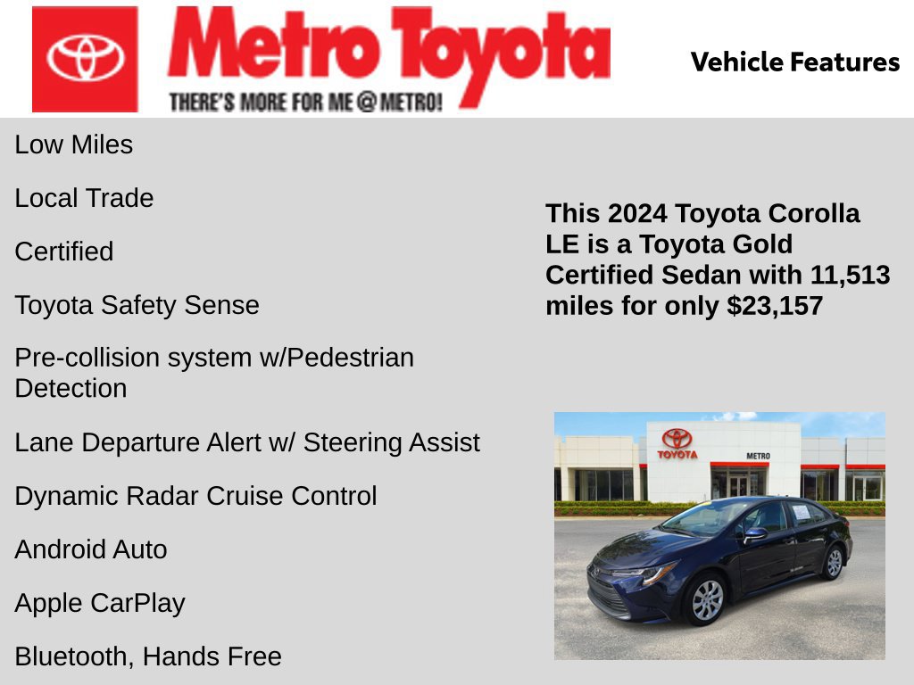 Certified 2024 Toyota Corolla LE FWD image 6