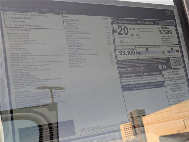 New 2026 Land Rover Defender 110 X-Dynamic SE image 20