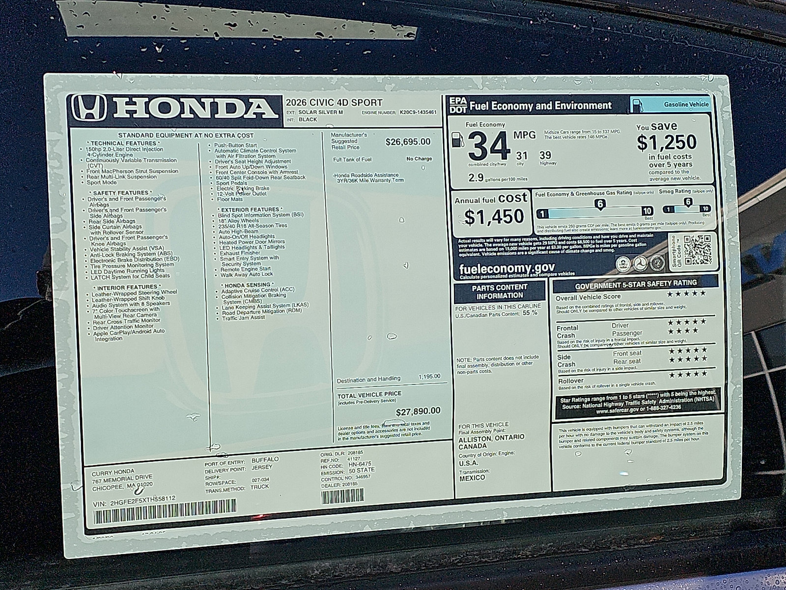 New 2026 Honda Civic Sport image 11