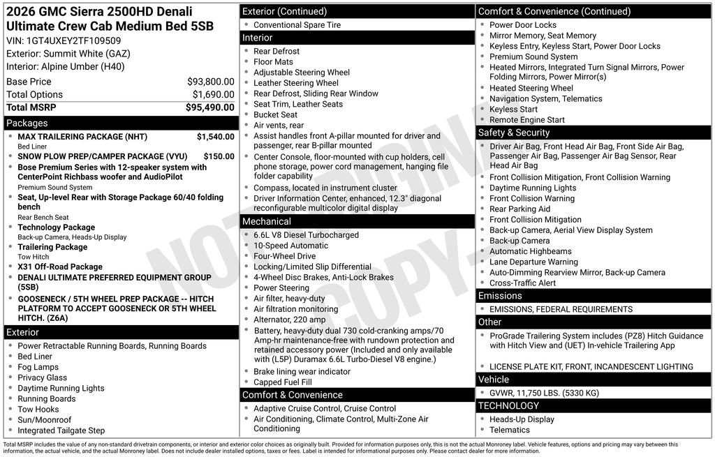 New 2026 GMC Sierra 2500 Denali Ultimate w/ Max Trailering Package image 5