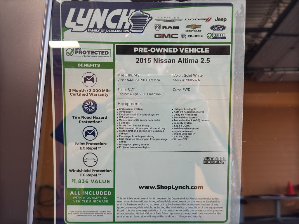 Used 2015 Nissan Altima 2.5 S w/ Power Driver Seat Package FWD image 35